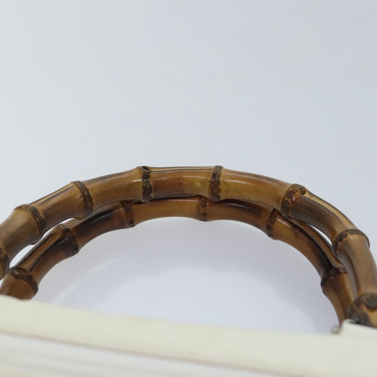 Gucci Bamboo White Leather Handbag ()