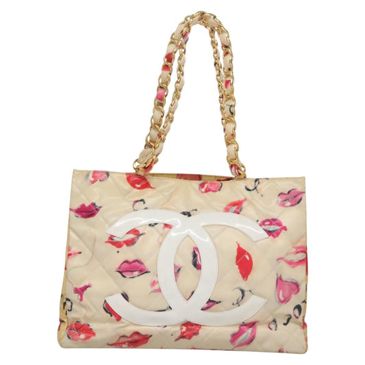 Chanel Cc Totebag Beige Patent Leather Tote Bag ()