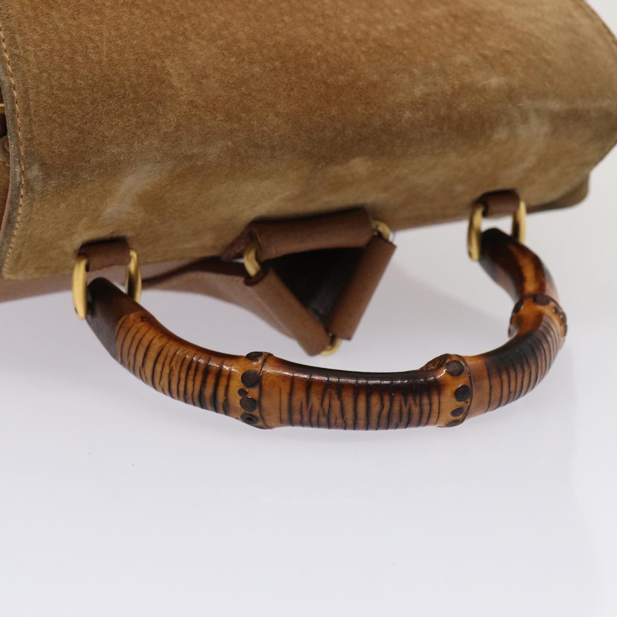 Gucci Bamboo Brown Suede Backpack Bag ()