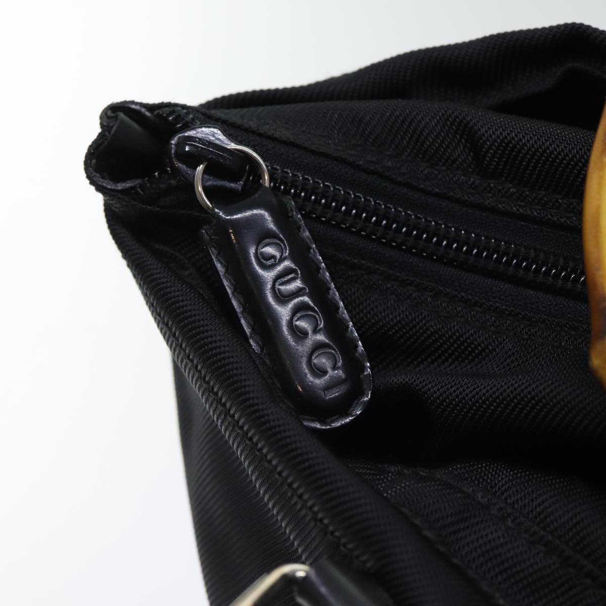 Gucci Bamboo Black Leather Handbag ()