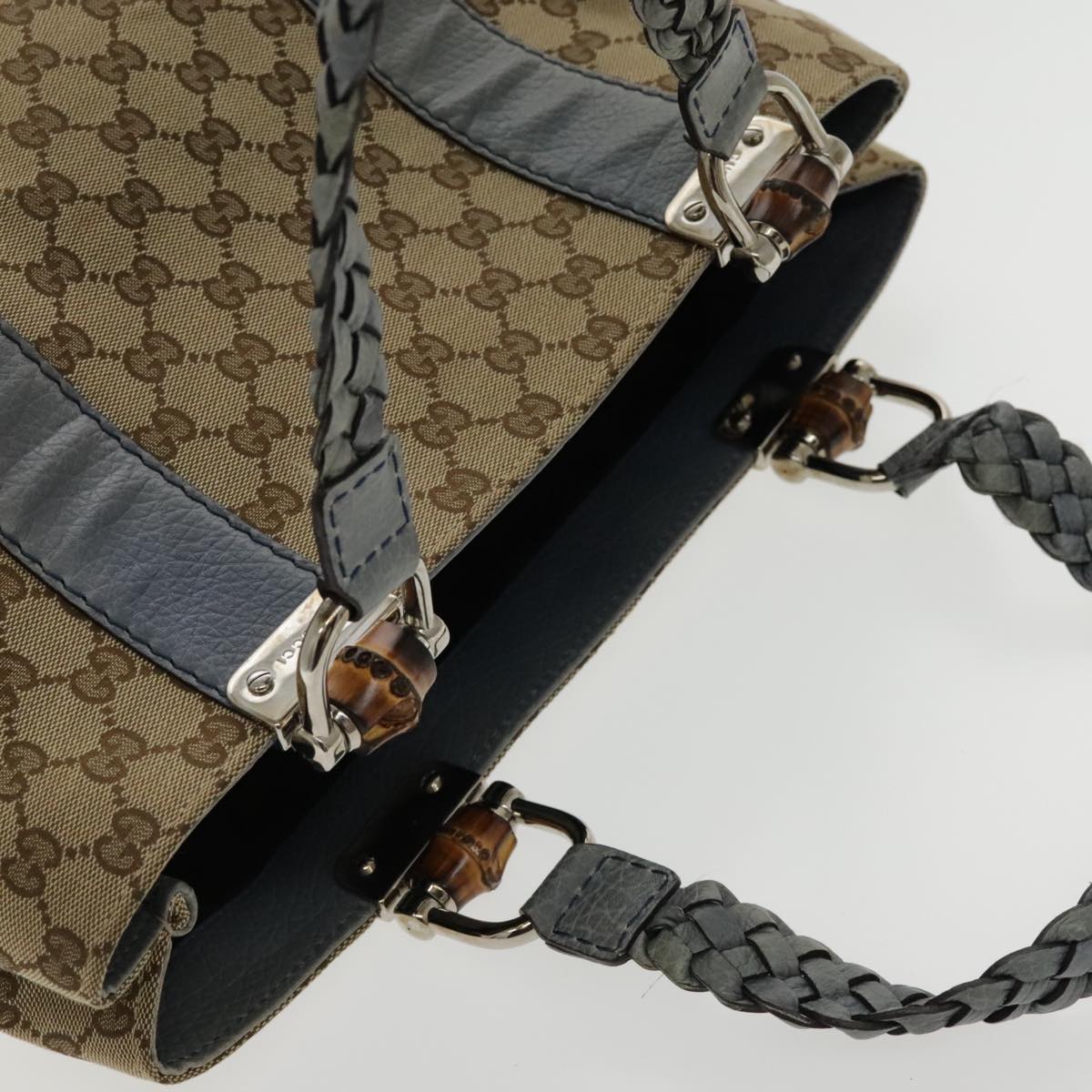 Gucci Bamboo Brown Canvas Tote Bag ()