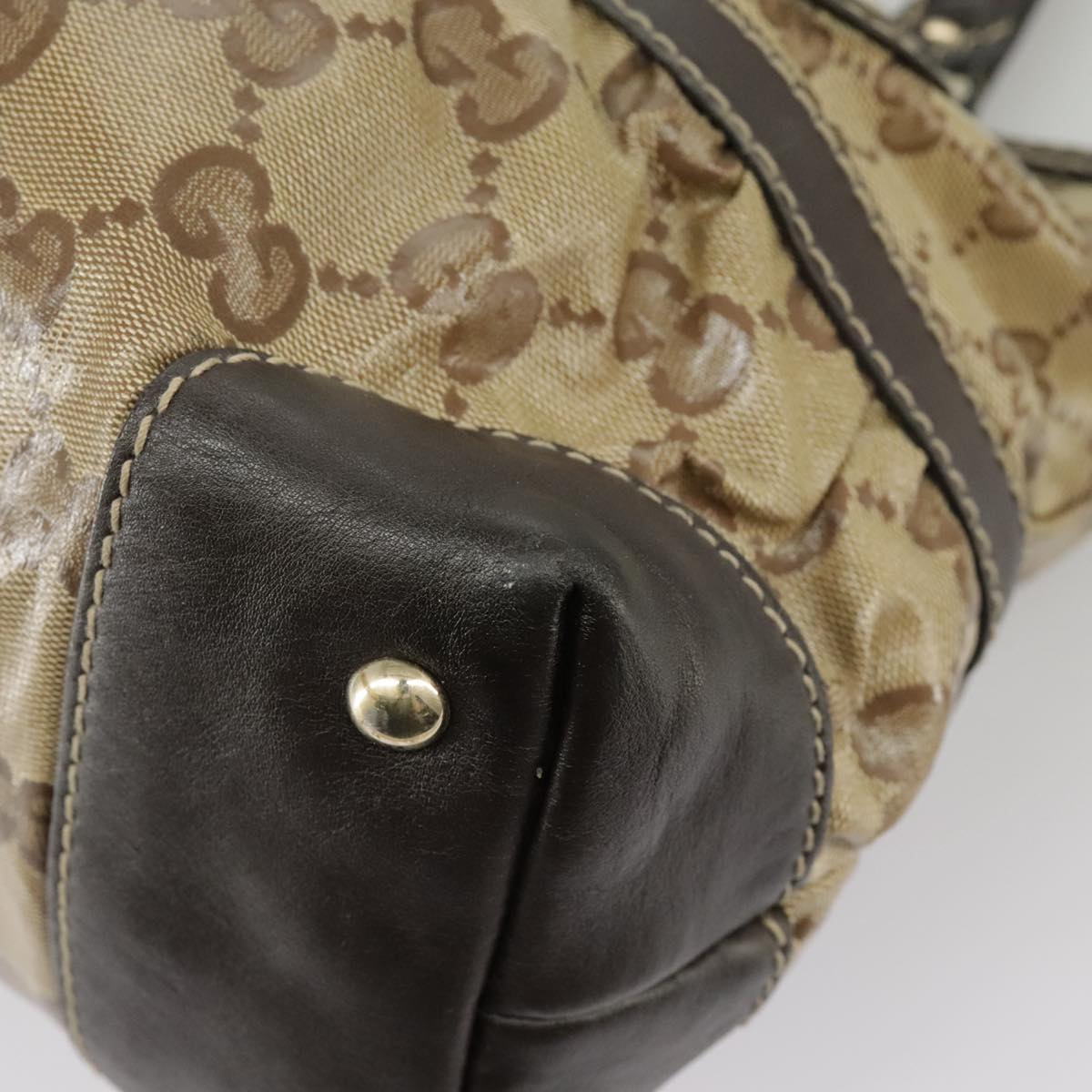 Gucci Gg Crystal Beige Canvas Handbag ()