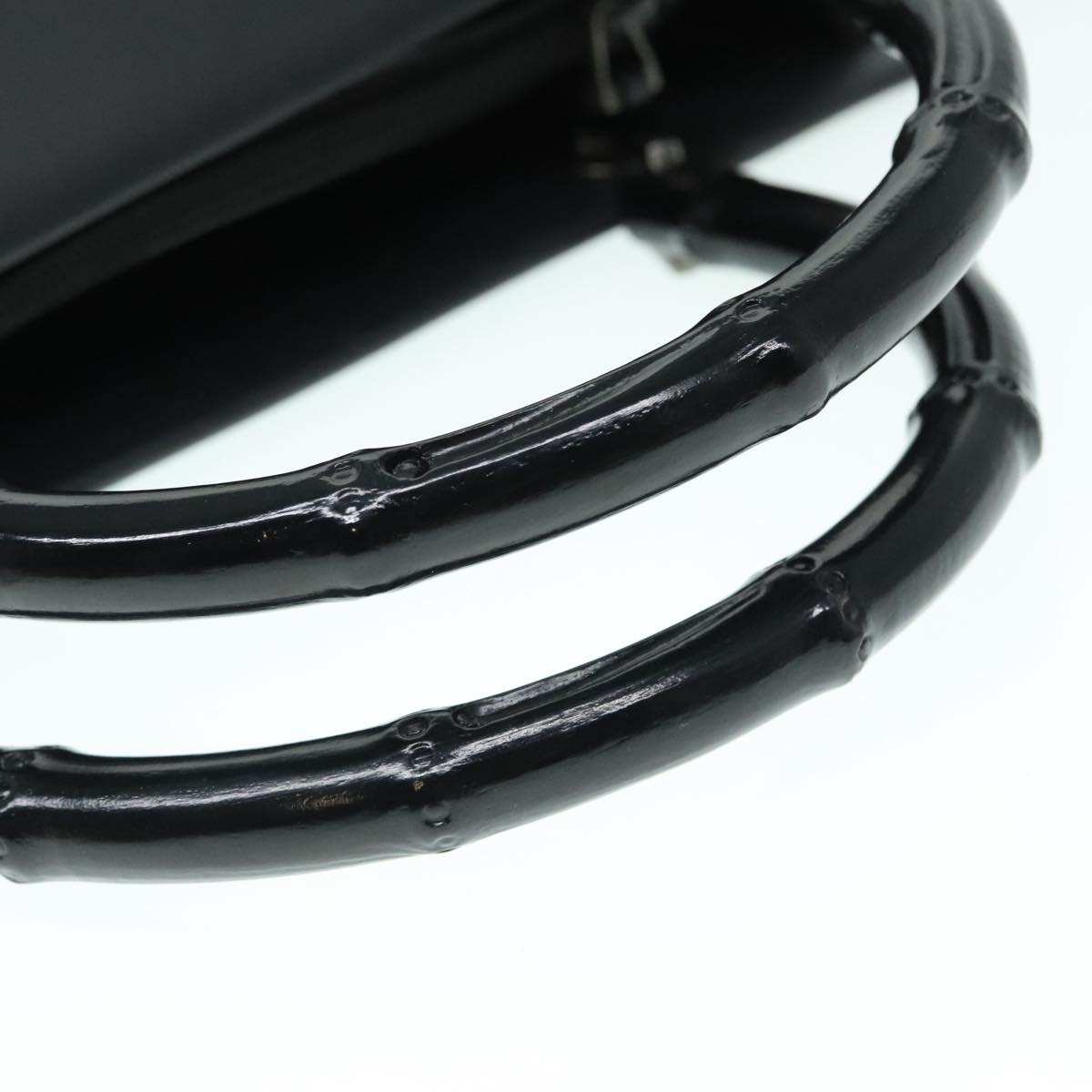 Gucci Bamboo Black Leather Handbag ()