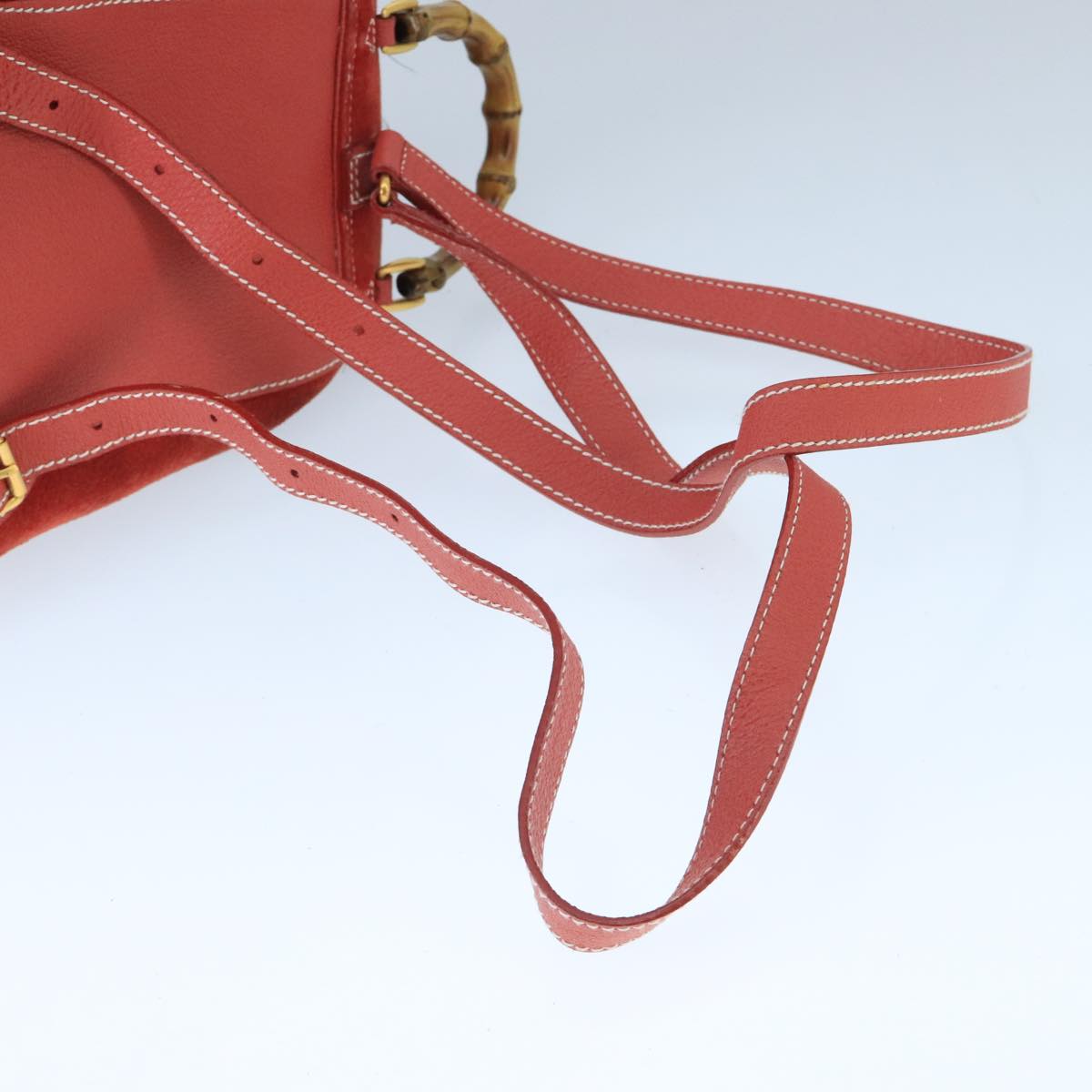 Gucci Bamboo Red Suede Backpack Bag ()
