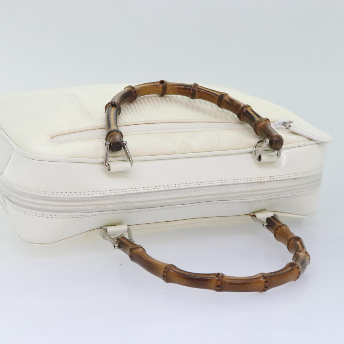 Gucci Bamboo White Leather Handbag ()