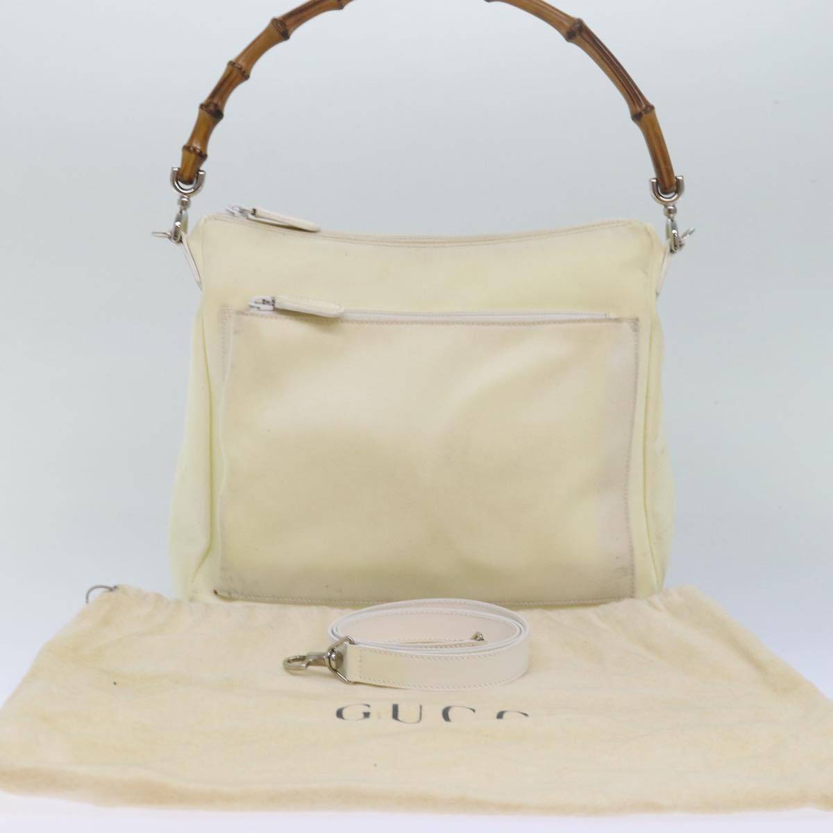 Gucci Bamboo White Synthetic Shoulder Bag ()