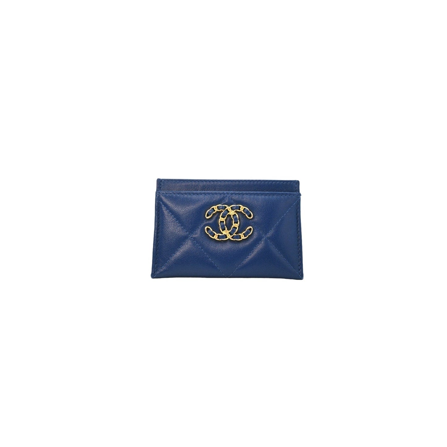 Chanel bag 19 Quilted Goatskin Card Holder Dark Blue
