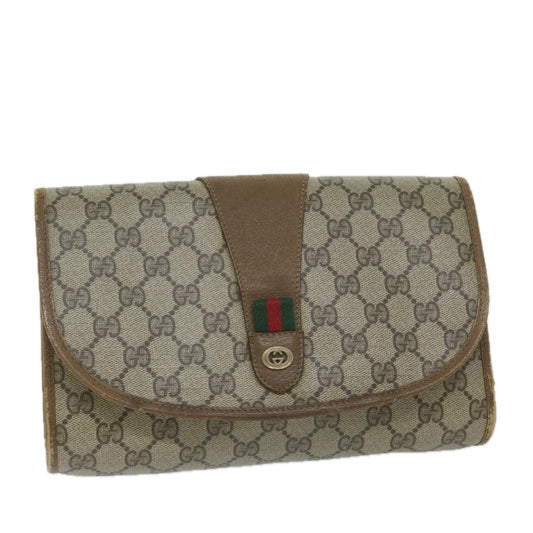 Gucci Sherry Beige Canvas Clutch Bag ()