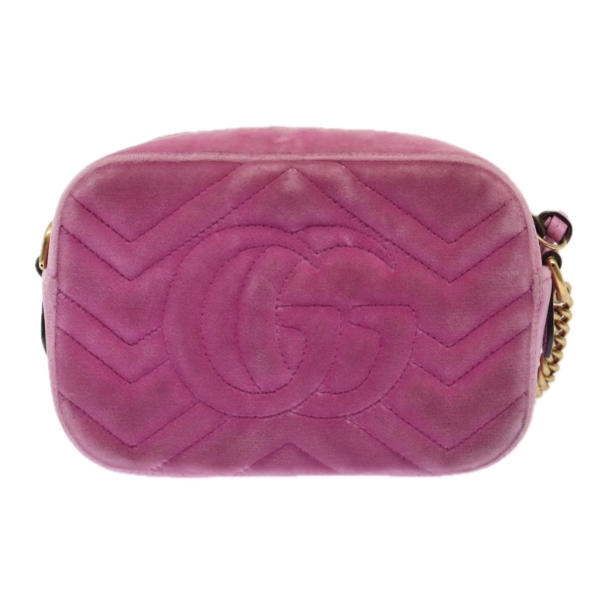 Gucci Marmont Pink Velvet Shoulder Bag ()