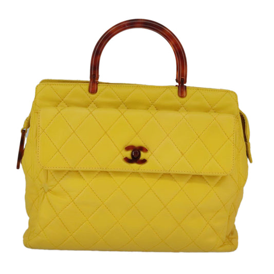 Chanel Cabas Yellow Leather Handbag ()