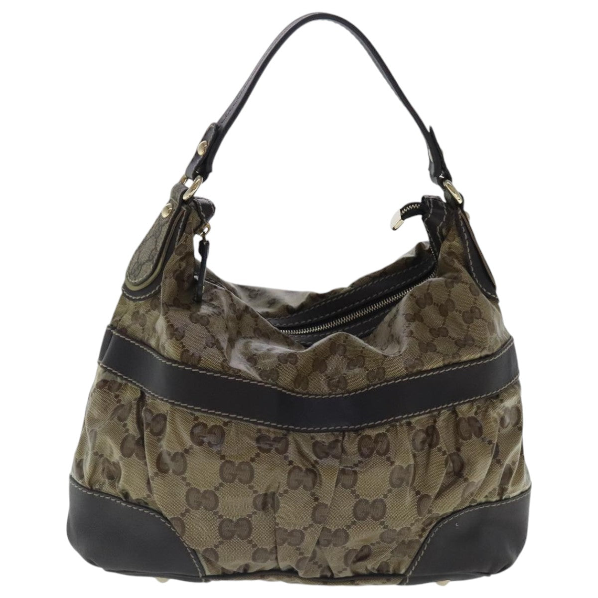 Gucci Gg Crystal Beige Canvas Shoulder Bag ()