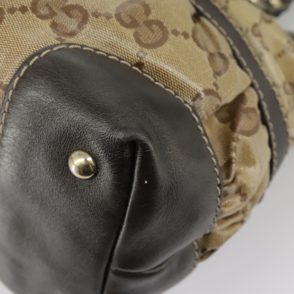 Gucci Gg Crystal Beige Canvas Handbag ()