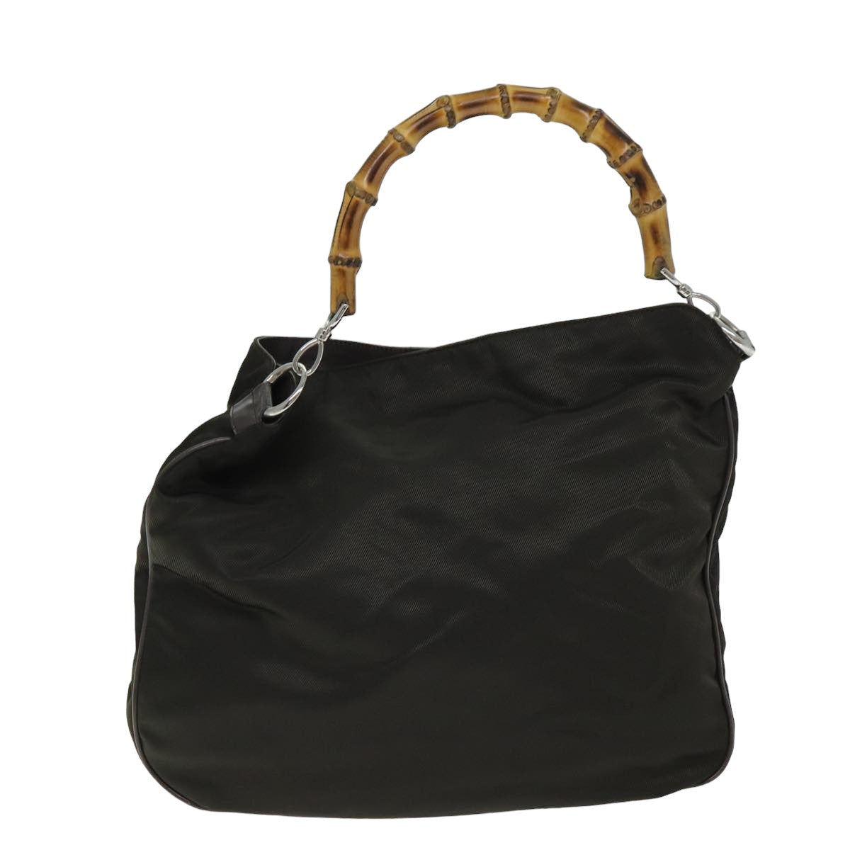 Gucci Bamboo Khaki Synthetic Handbag ()