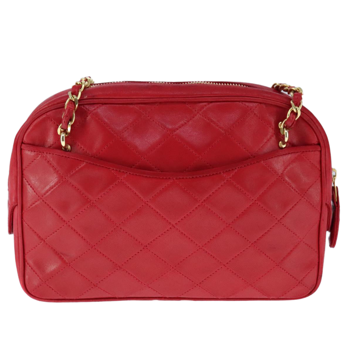 Chanel Camera Red Leather Shoulder Bag ()