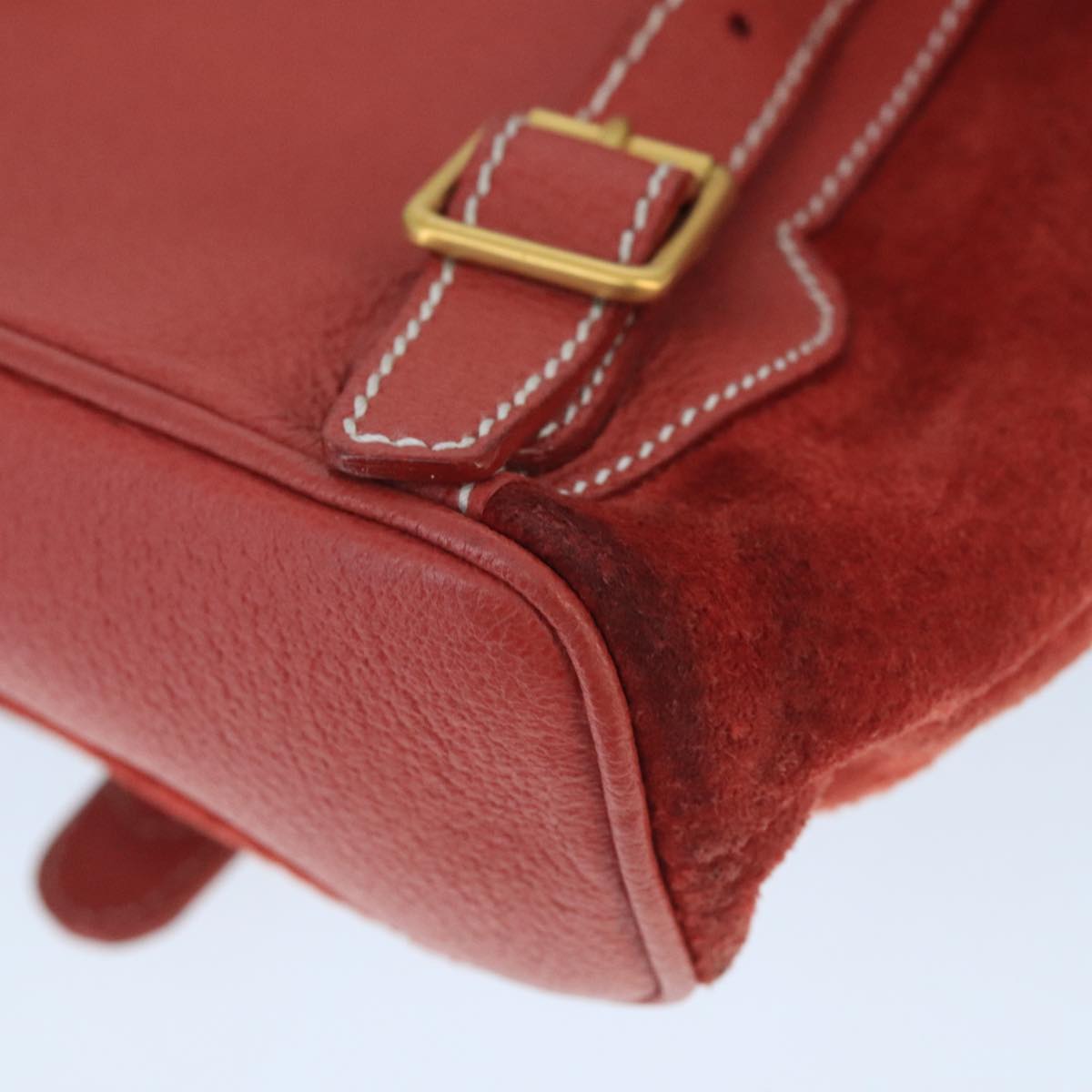 Gucci Bamboo Red Suede Backpack Bag ()