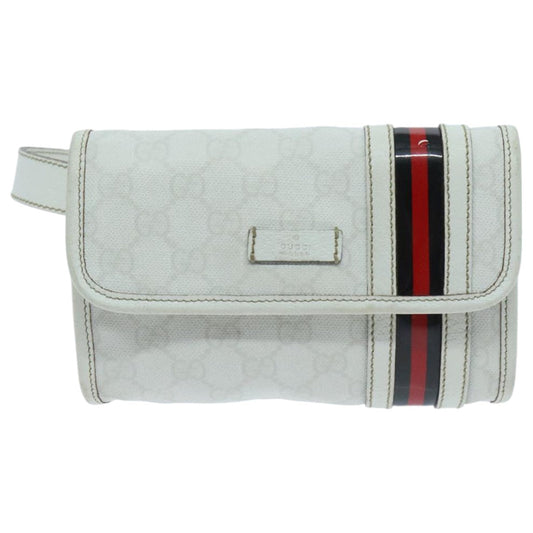 Gucci Sherry White Canvas Shoulder Bag ()
