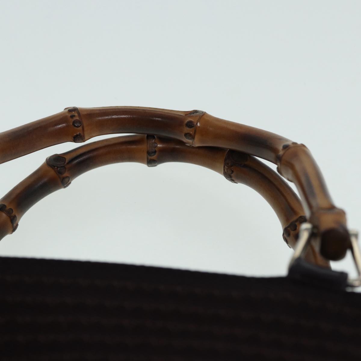 Gucci Bamboo Black Canvas Shoulder Bag ()