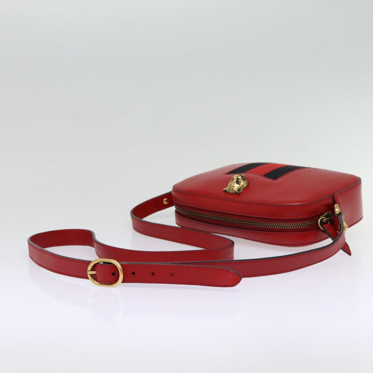 Gucci Animalier Red Leather Shoulder Bag ()