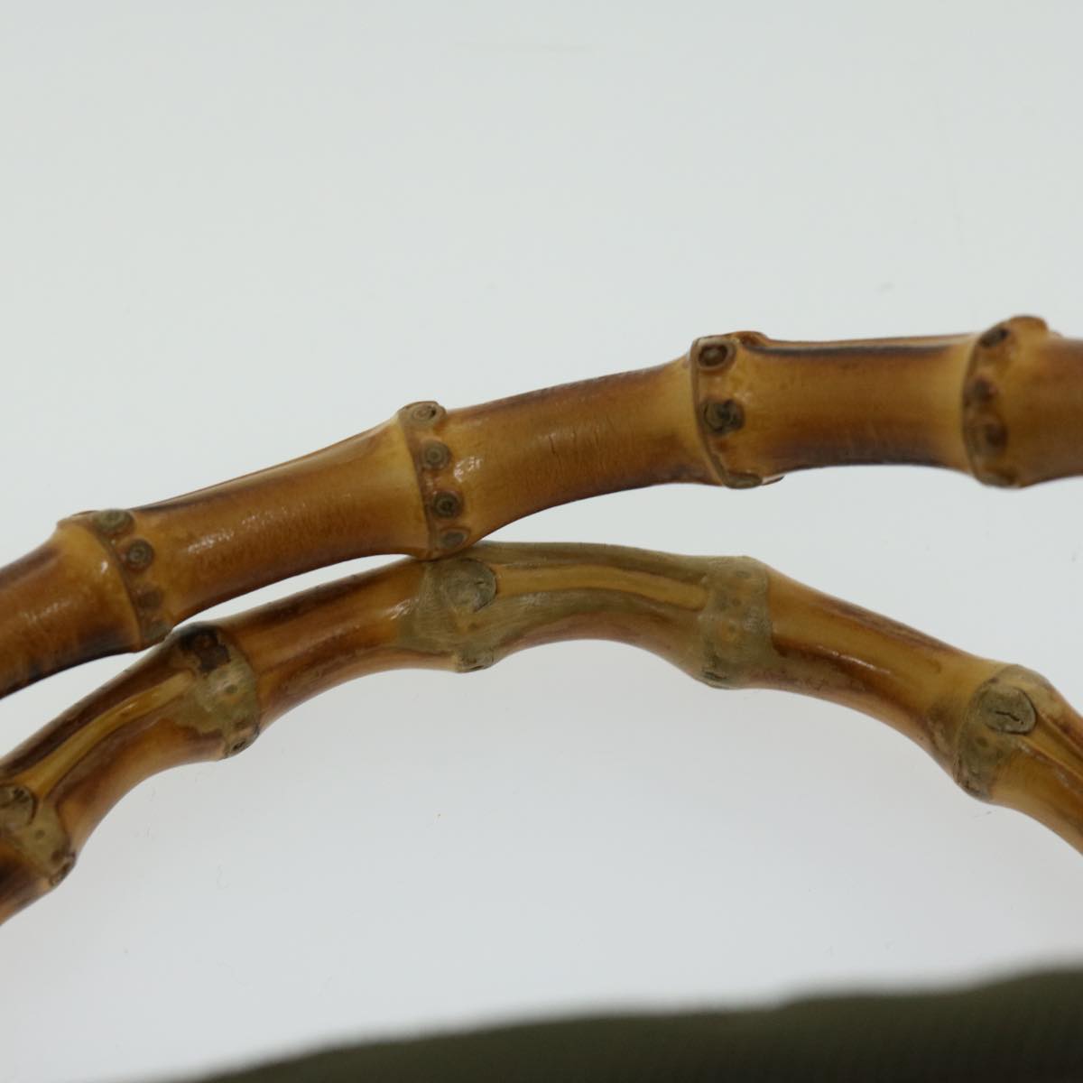 Gucci Bamboo Khaki Synthetic Handbag ()