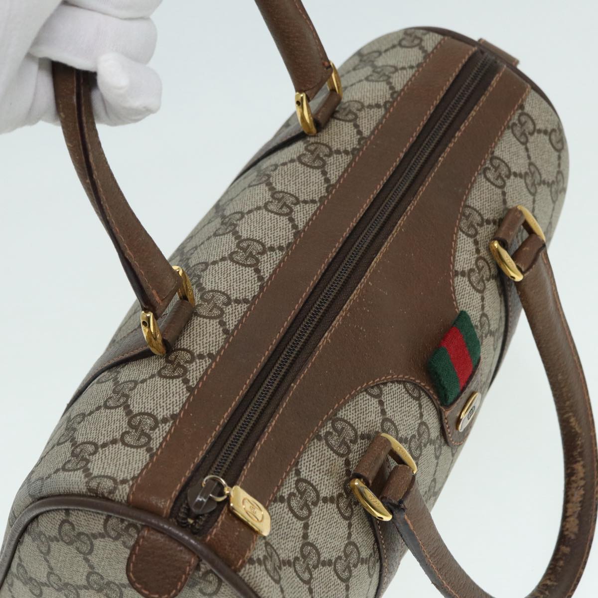 Gucci Boston Beige Canvas Travel Bag ()