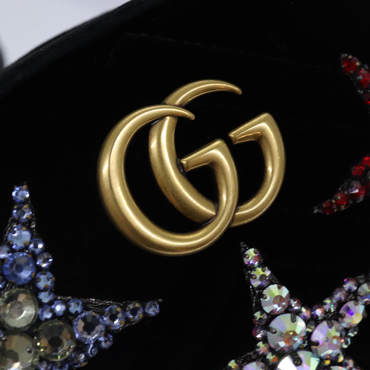 Gucci Gg Marmont Black Velvet Clutch Bag ()