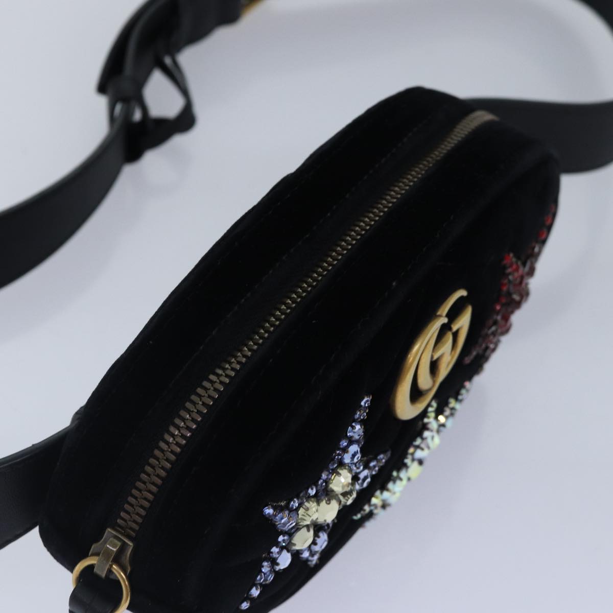 Gucci Gg Marmont Black Velvet Clutch Bag ()