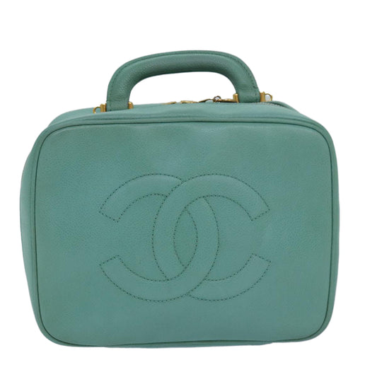 Chanel Vanity Green Calfskin Handbag ()