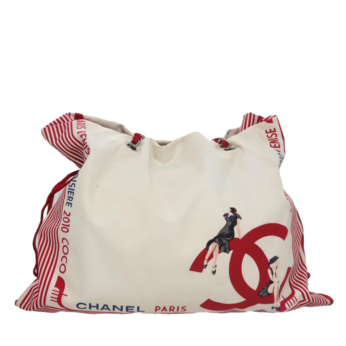 Chanel Bonbon Bag White Canvas Tote Bag ()