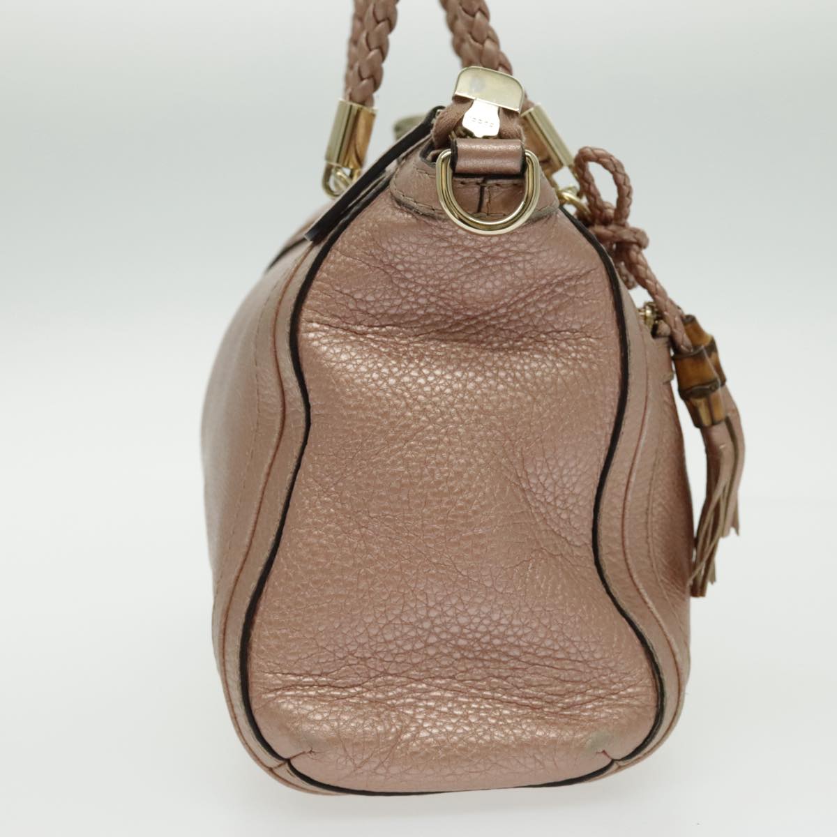 Gucci Bamboo Pink Leather Handbag ()