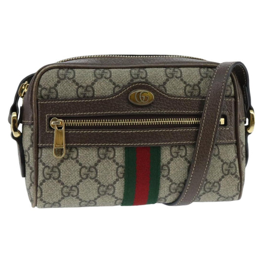 Gucci Ophidia Beige Canvas Shoulder Bag ()