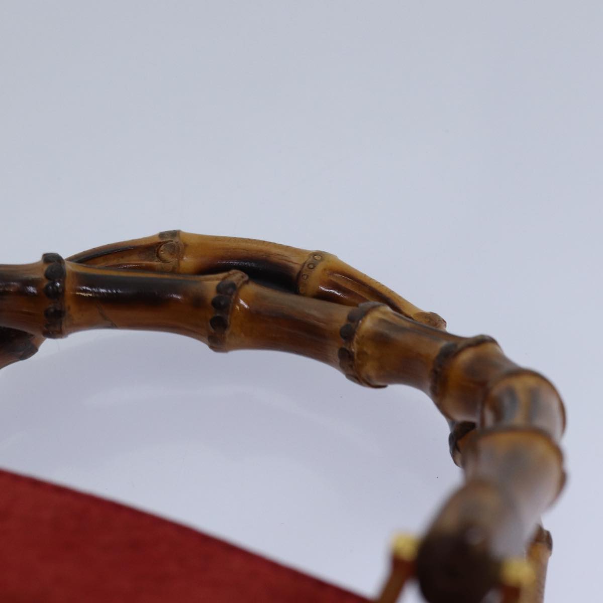 Gucci Bamboo Red Suede Handbag ()