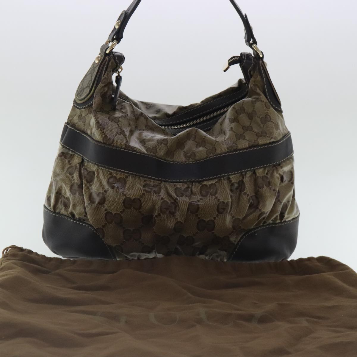 Gucci Gg Crystal Beige Canvas Shoulder Bag ()