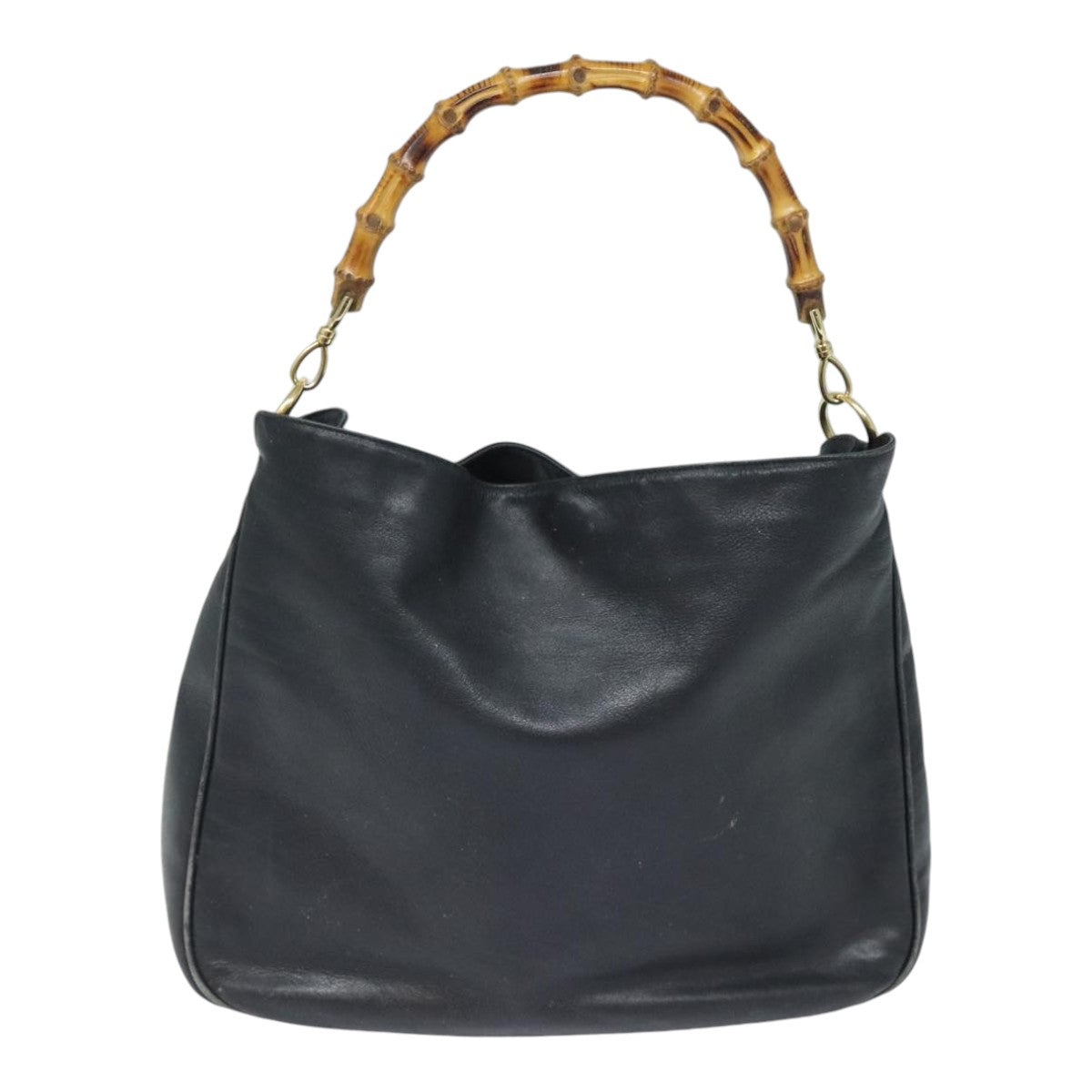 Gucci Bamboo Black Leather Handbag ()