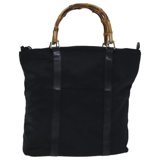 Gucci Bamboo Black Leather Handbag ()