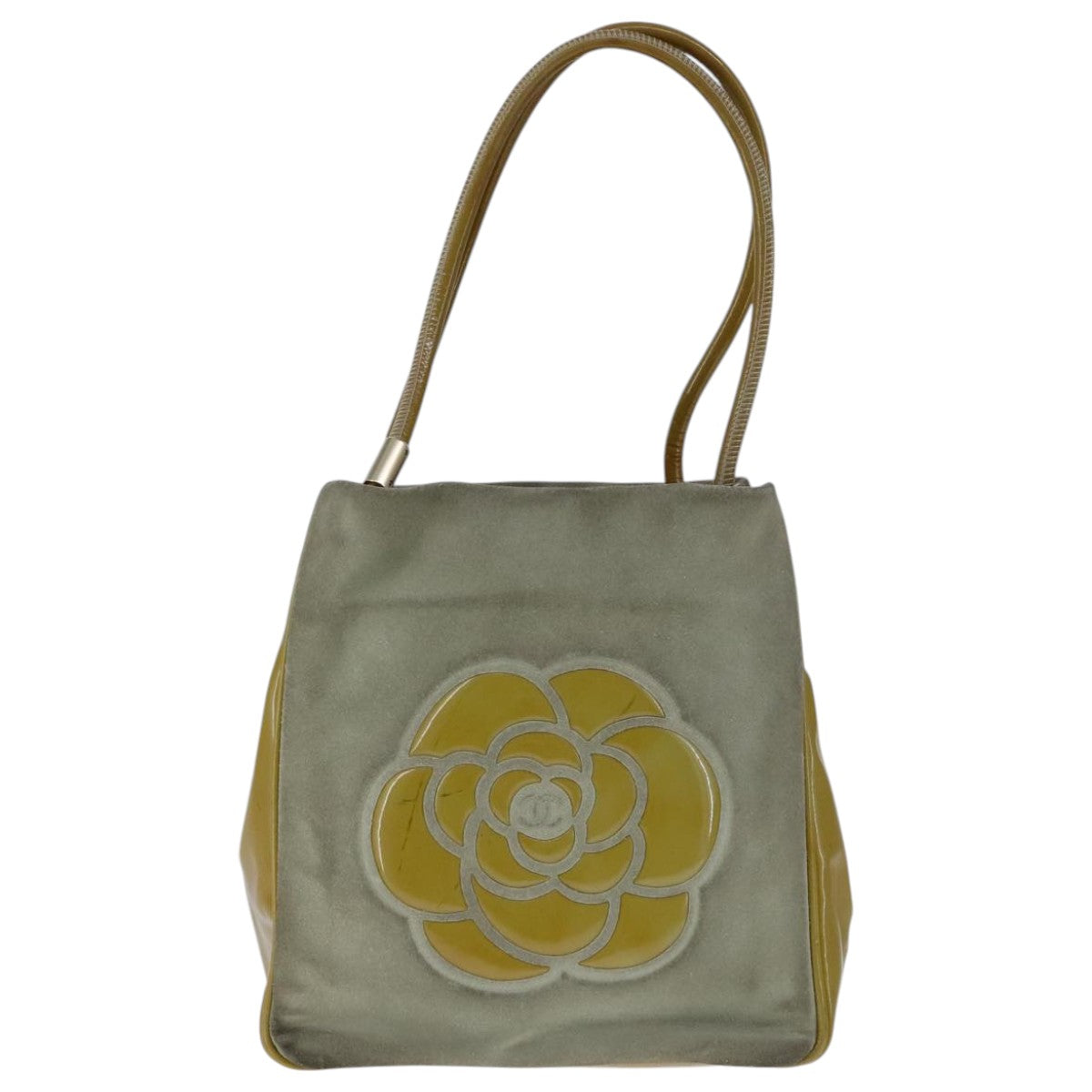 Chanel Camélia Grey Suede Shoulder Bag ()