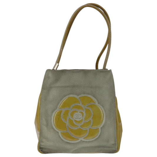 Chanel Camélia Grey Suede Shoulder Bag ()