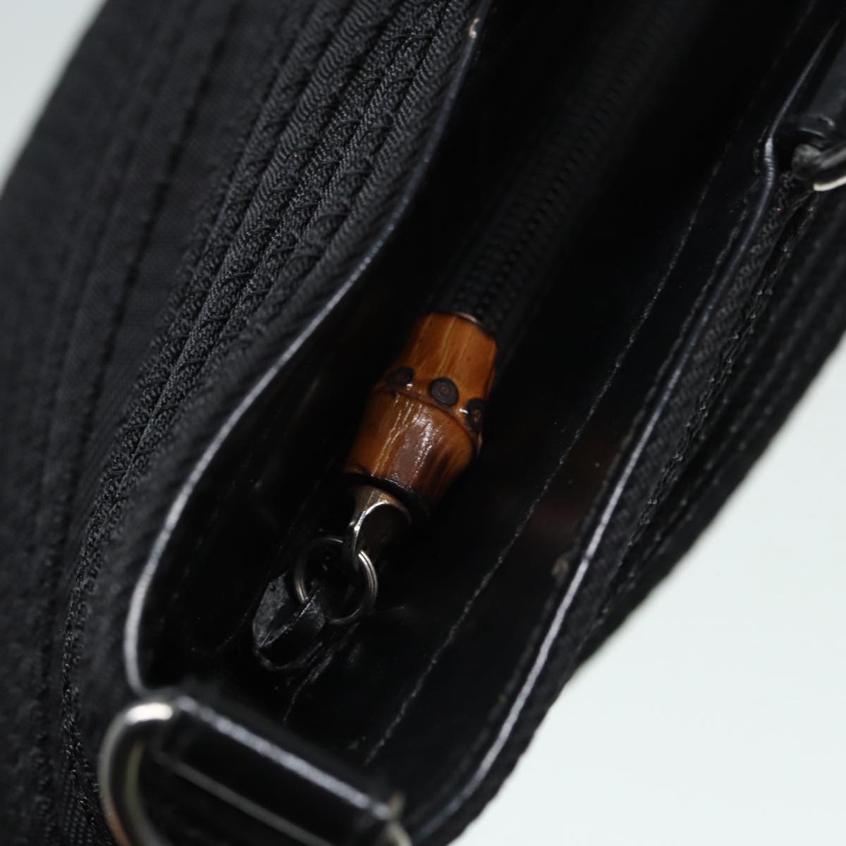 Gucci Bamboo Black Synthetic Shoulder Bag ()