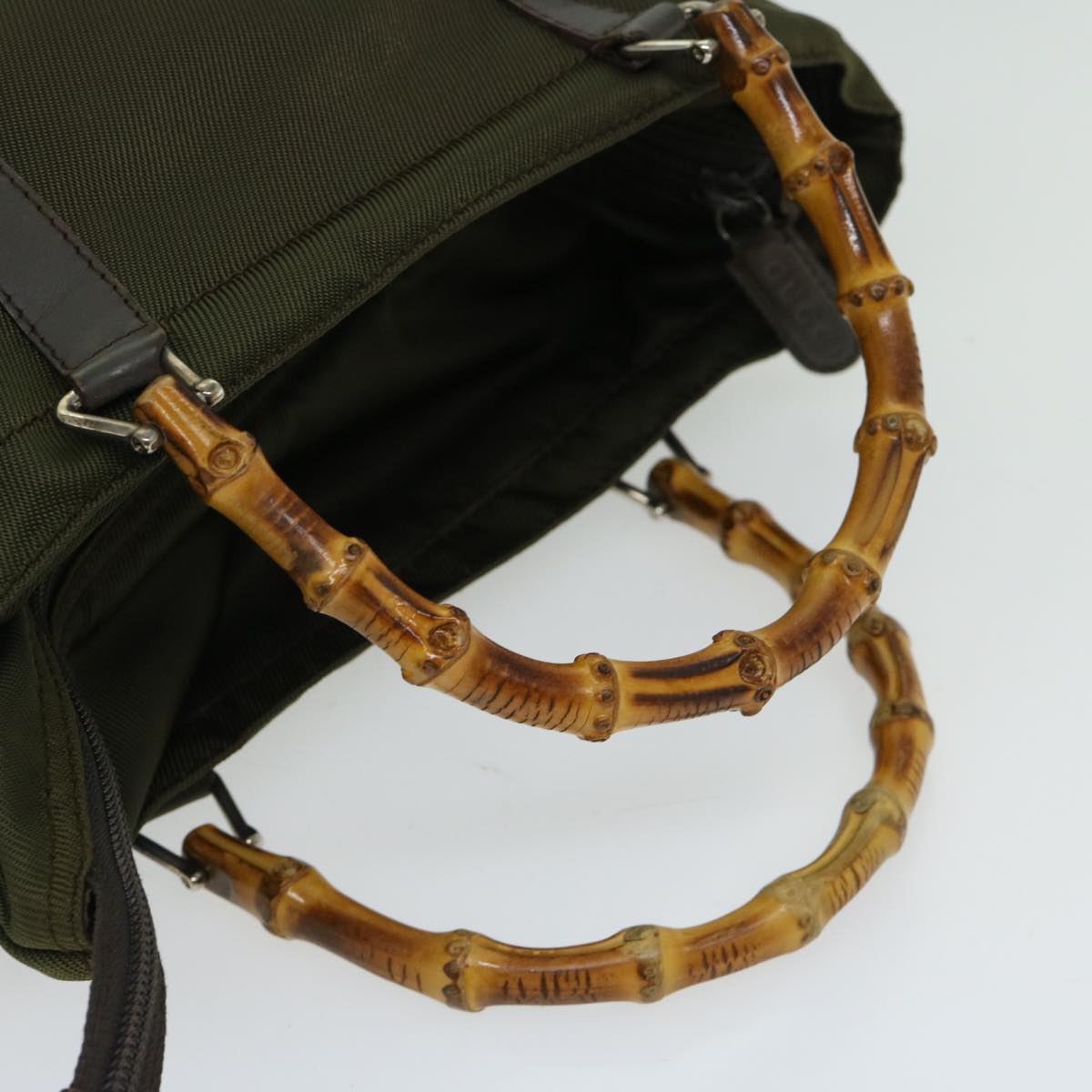 Gucci Bamboo Khaki Synthetic Handbag ()