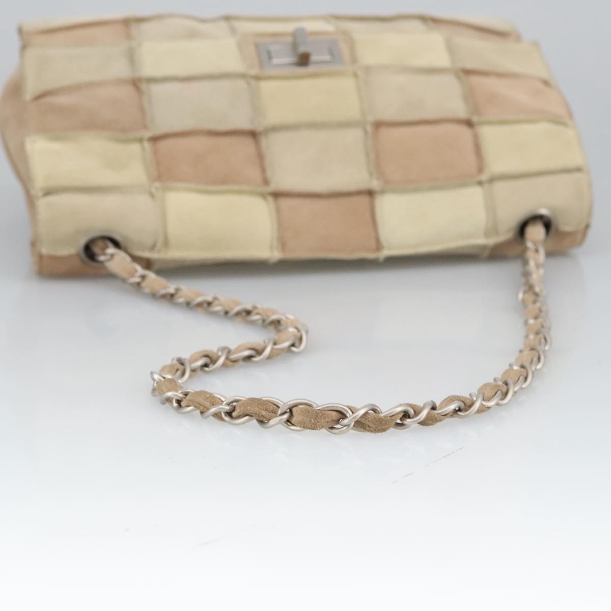 Chanel 2,55 Beige Suede Shoulder Bag ()