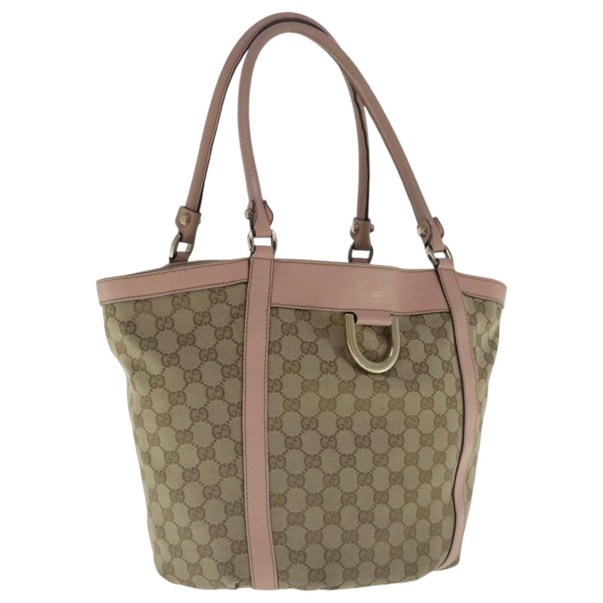 Gucci D-Ring Beige Canvas Tote Bag ()