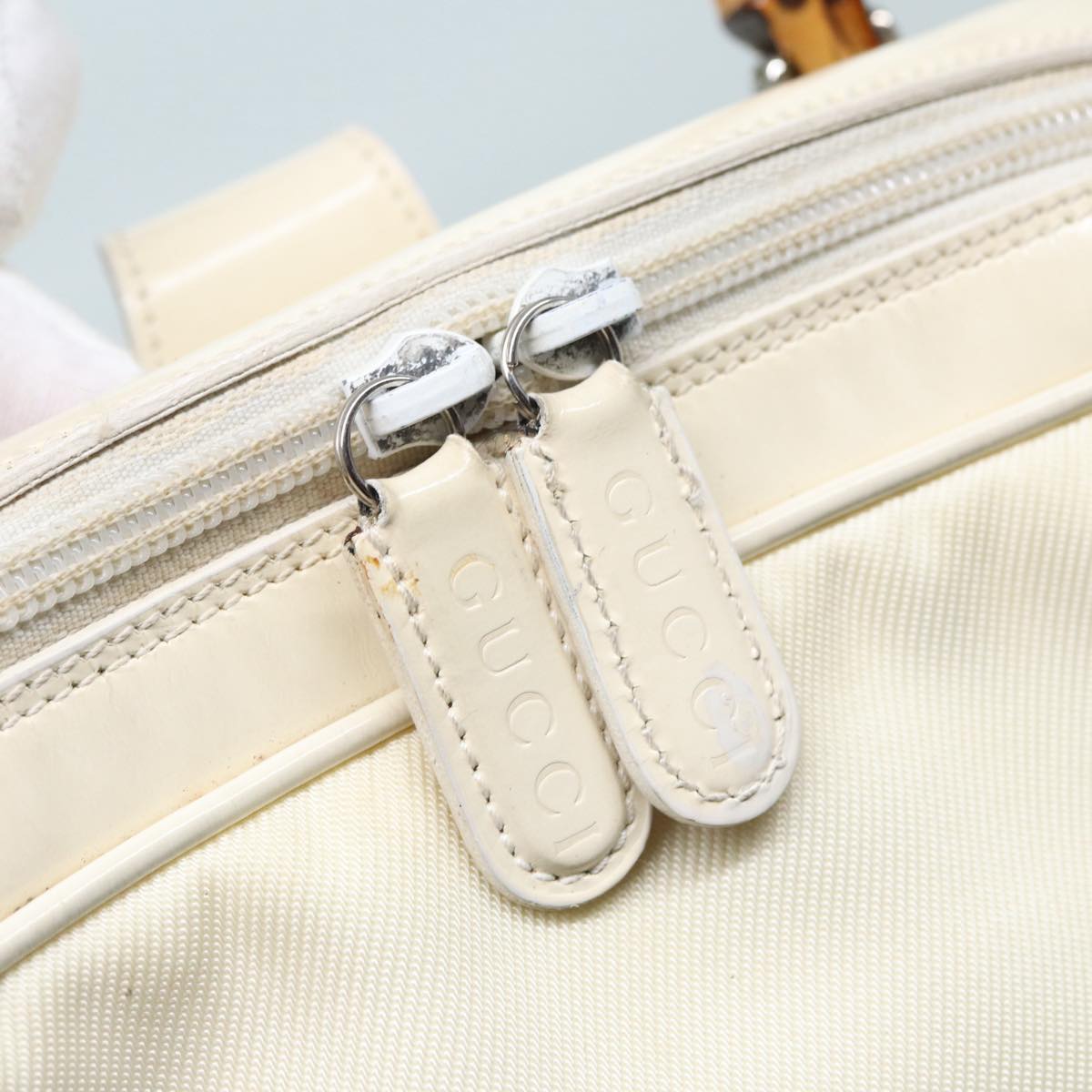 Gucci Bamboo White Leather Shoulder Bag ()