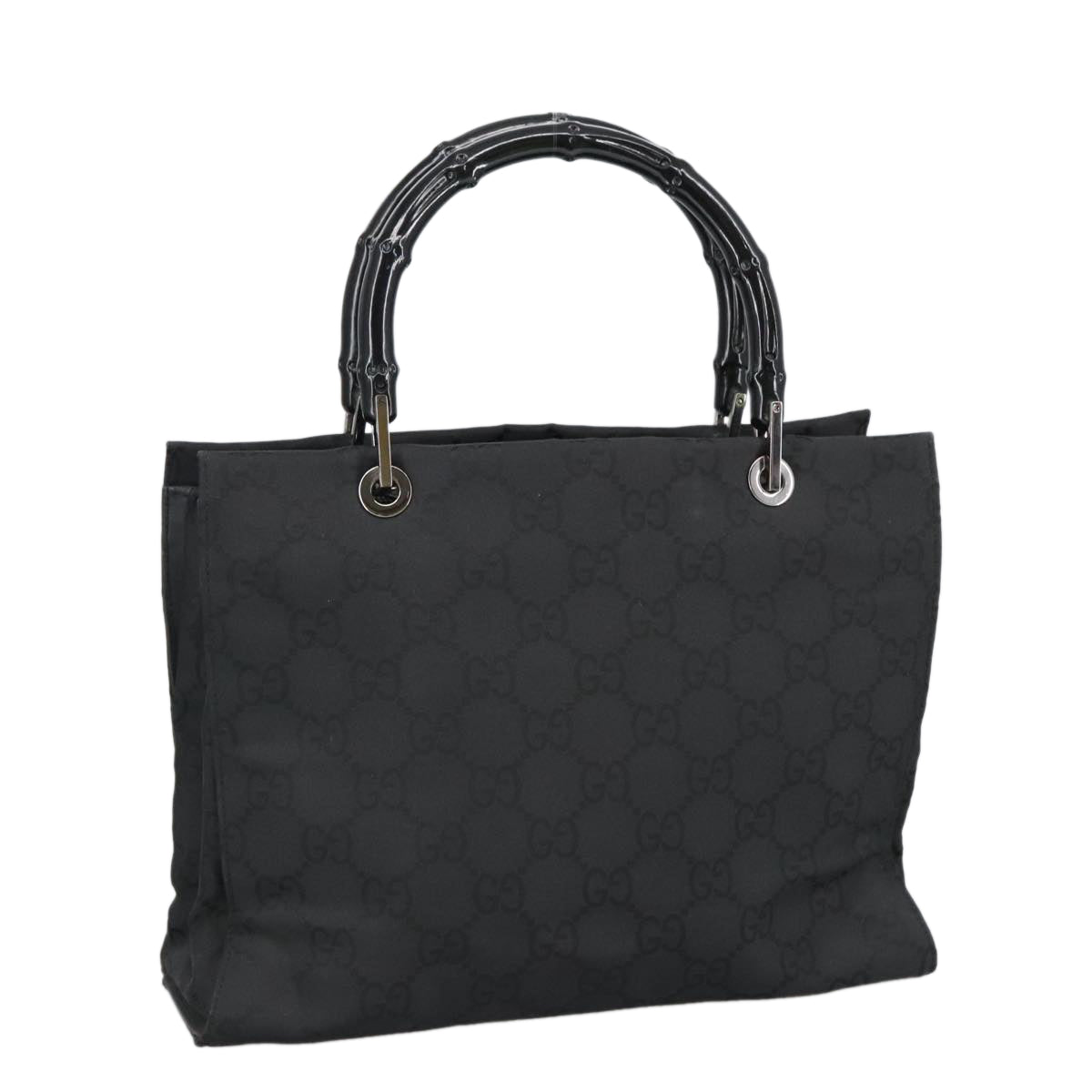 Gucci Bamboo Black Canvas Tote Bag ()