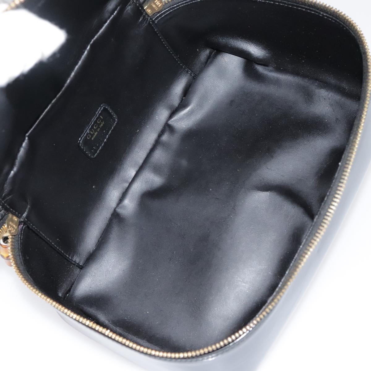 Gucci Bamboo Black Patent Leather Clutch Bag ()