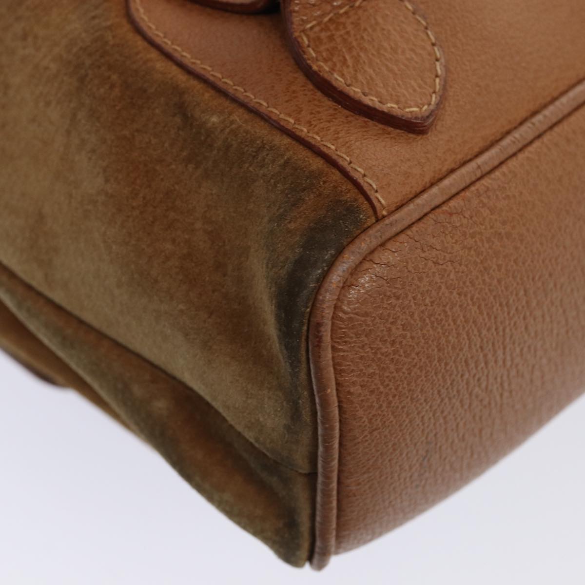 Gucci Bamboo Brown Suede Backpack Bag ()