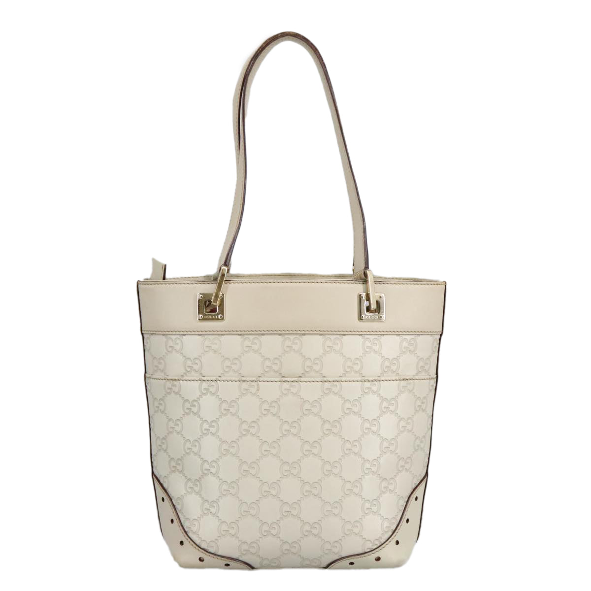 Gucci Guccissima White Leather Shoulder Bag ()