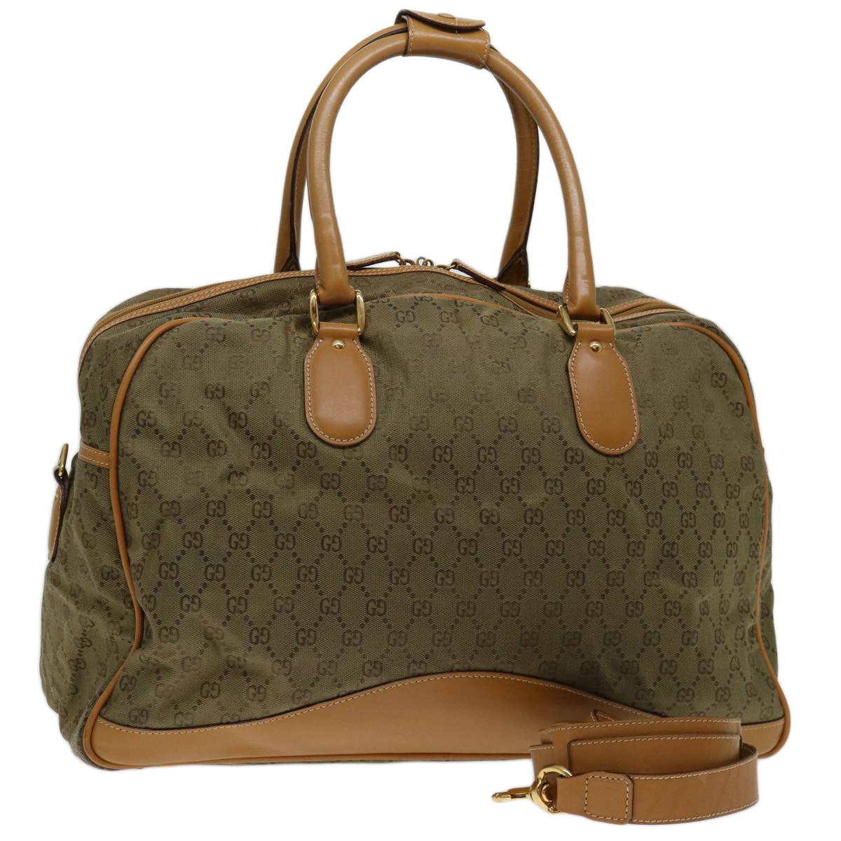 Gucci Gg Canvas Khaki Canvas Travel Bag ()