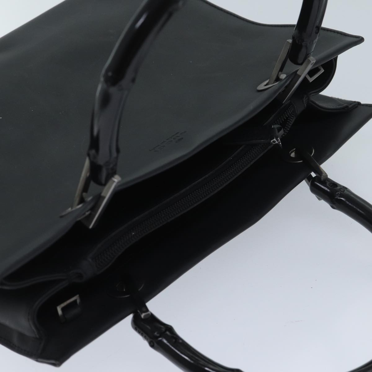 Gucci Bamboo Black Leather Handbag ()