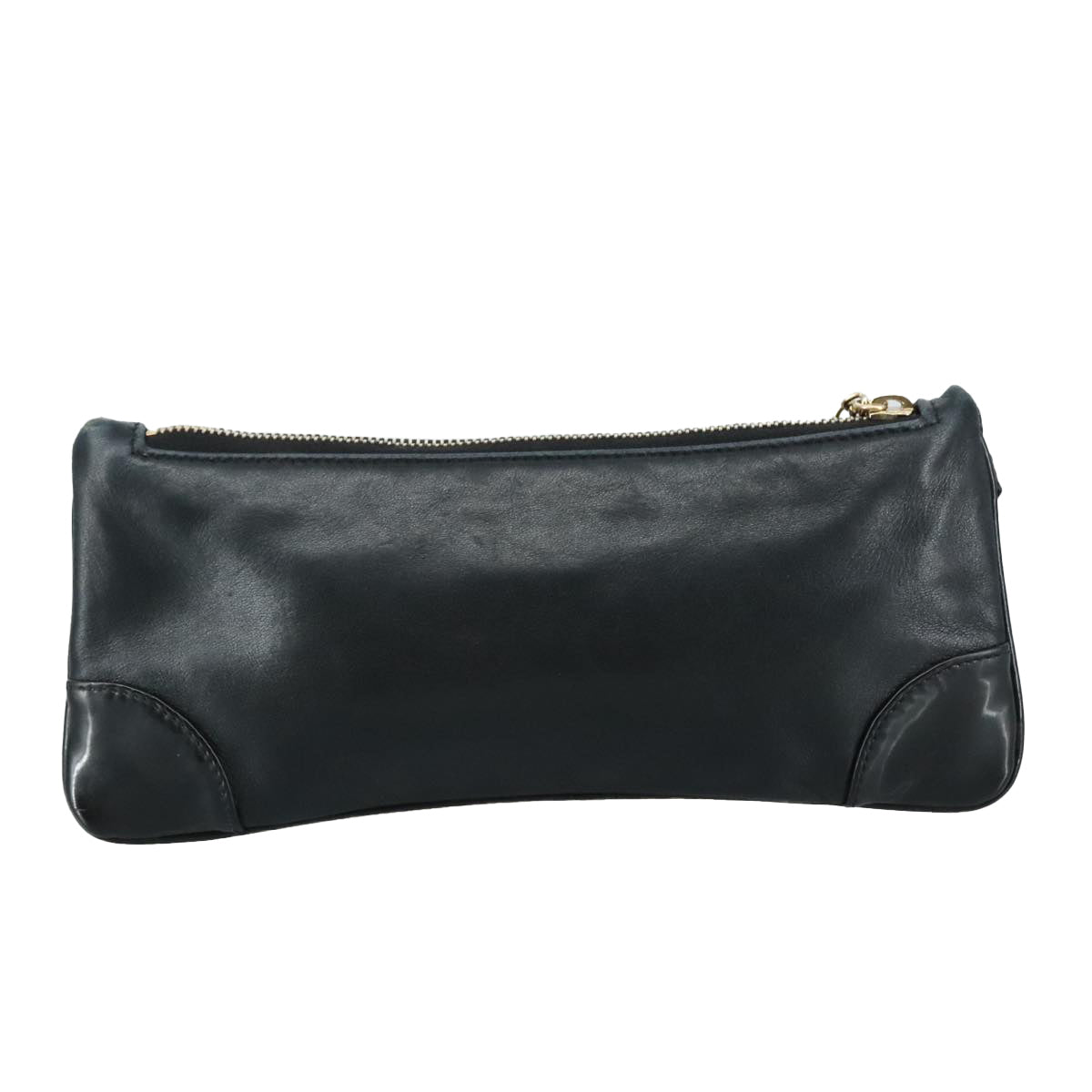 Chanel Camélia Black Leather Clutch Bag ()