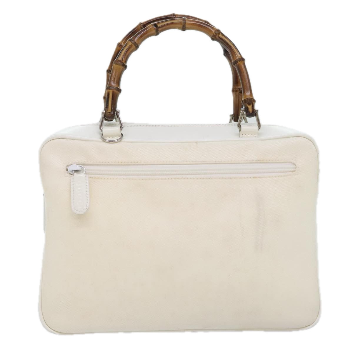 Gucci Bamboo White Leather Handbag ()