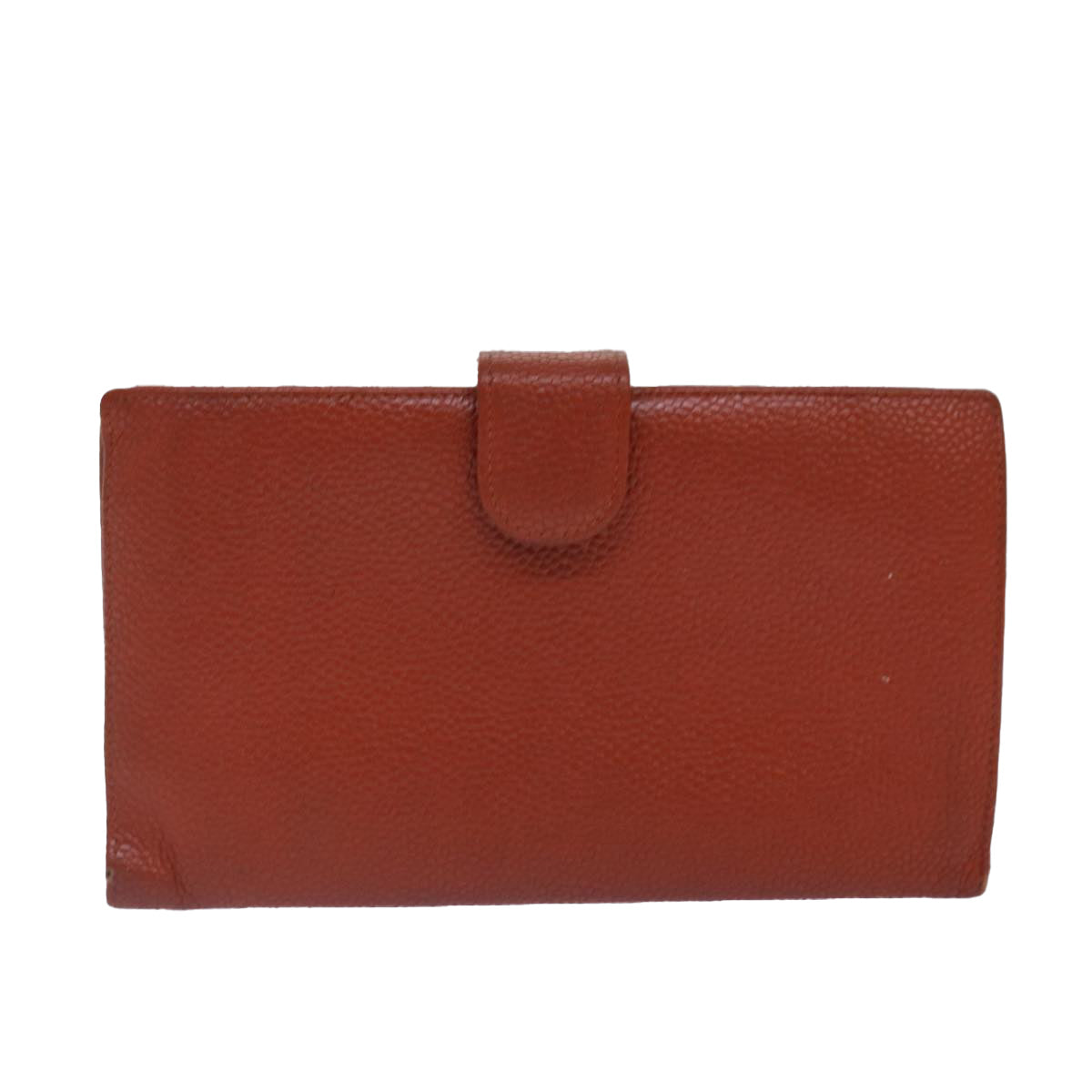 Chanel Porte Carte Orange Leather Wallet  ()